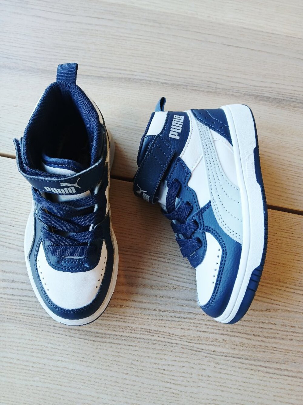 PUMA Rebound Joy Mid Kids' Sneakers Size 11C - Club Navy/White - Pre-owned